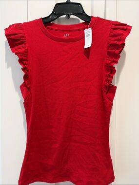 GAP Red Ruffle-Sleeve Tank